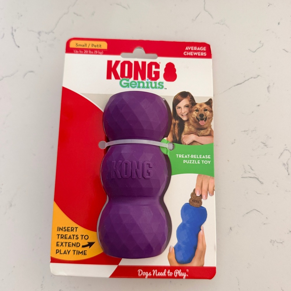 KONG Genius Mike Small Purple Treat Release Puzzle Dog Toy Average Chewers GM3